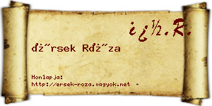 Érsek Róza névjegykártya